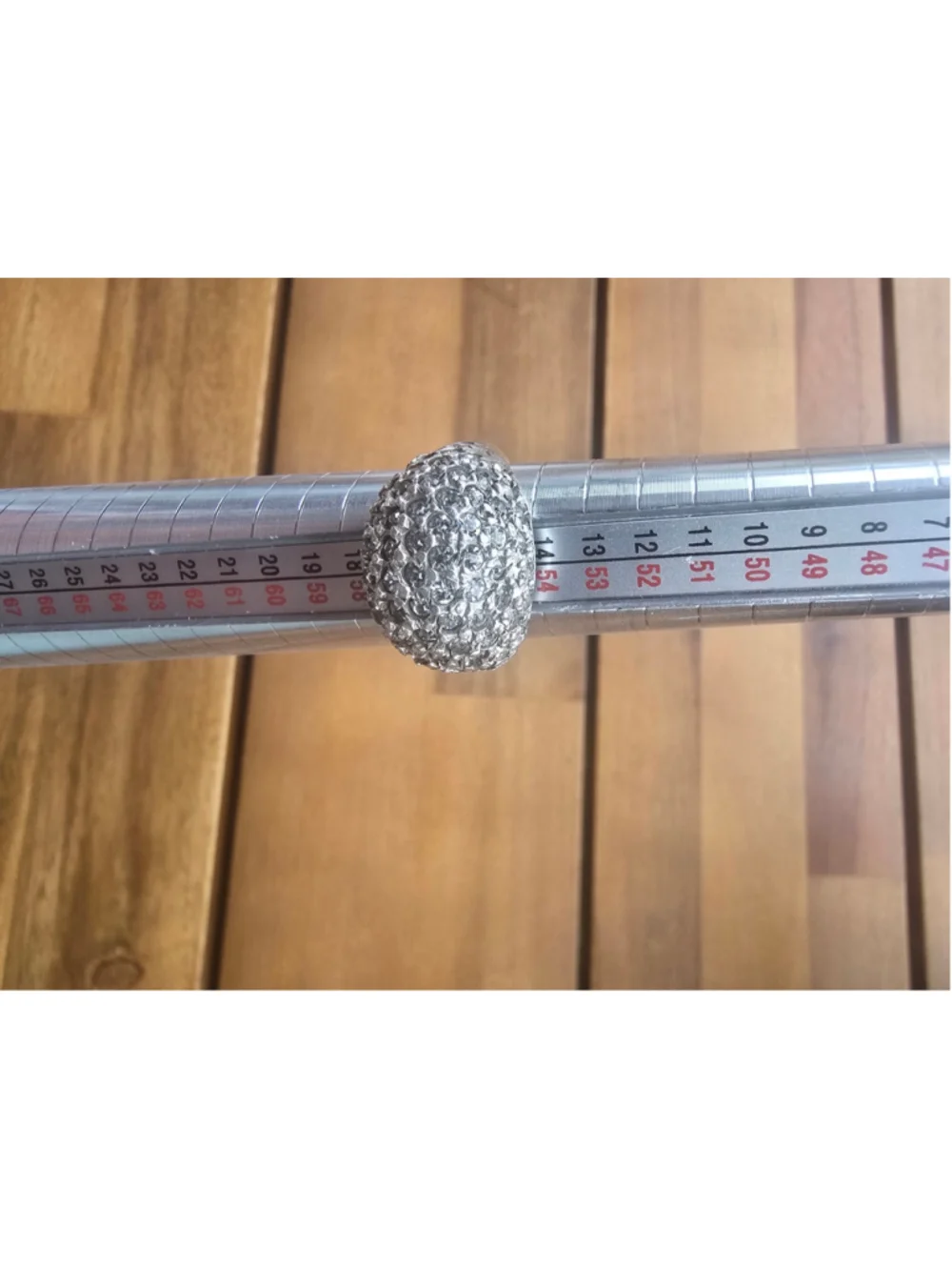 Vintage ESPO Joseph Esposito Sterling Silver Pavé CZ Dome Ring - Size 7.5